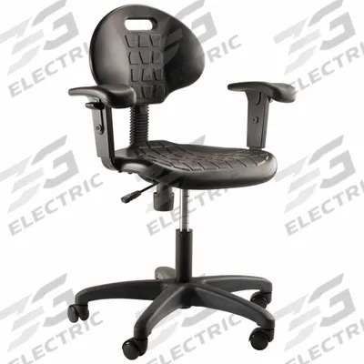 NATIONAL PUBLIC SEATING Office Chair: Ht, Black, Plastic Material, 12 in Back Ht - Adjustable-Arm Office Chairs