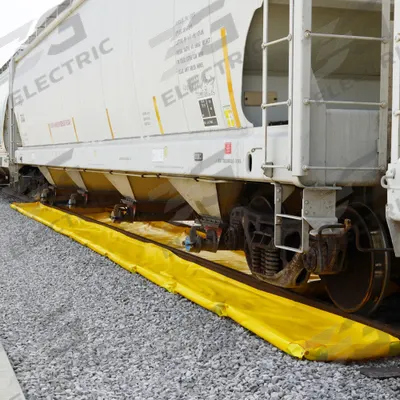 ENPAC Center Track Pan: Center Track Pan, 20 ft x 56 in x 4 in, 232 gal Spill Capacity - Railroad Track Berms