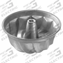CHICAGO METALLIC Cake Pan: Aluminized Steel, Glazed, Solid, 6 1/2 in Overall Dia, 15 ga Gauge (MPN 47605). Key specifications — Bead Closure: Closed Bead; Coating: Glazed; Pan Style: Fluted Bundt Cake Pan; Perforation: Solid; Brand: CHICAGO METALLIC; Color: Silver; Material: Aluminized Steel; NSF Certified: No.