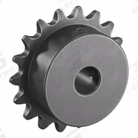 TSUBAKI Single Strand Sprocket: 35, For 3/8 in Chain Pitch, 1/2 in Bore Dia, 18 Teeth, Steel (MPN 35B18F-1/2). Key specifications — Brand: TSUBAKI.