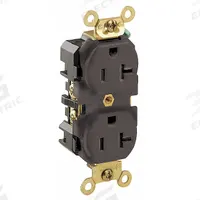 LEVITON Receptacle: Duplex, 5-20, Brown, 125V AC, 20 A, 2 Pole / 3 Wire (MPN 5362)