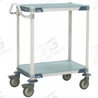 Laboratory Utility Cart: 36 in Overall Lg, 24 in Overall Wd, 39 in Overall Ht, 0 Compartments, Steel (MPN GRMXUC2436-25). Key specifications — Brand: INSTOCK; Product Type: Lab Cart; Includes: (2) Shelves; Cart Material: Steel.
