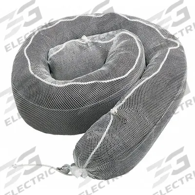 PIG Sorbent Boom: 8 in Dia, 20 ft Lg, 24 gal, Ring, Black/White - Sorbent Socks