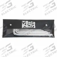 BETA Hex Key Set: 6 - 10 Pieces, INOX, T, Metric, Single Ball End, Long, 6 Pieces, Pouch, Satin (MPN 96BPINOX/B6). Key specifications — attr1205554: BETA; attr1205568: Satin; attr1293176: 6 - 10 Pieces.