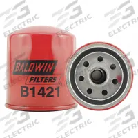BALDWIN FILTERS Oil Filter: B1421, M20-1.50 Thread Size, 3 7/16 in Overall Ht, 3 1/16 in Outside Dia. Key specifications — Baldwin Interchange: B1421; Brand: BALDWIN FILTERS; Compatible Vehicle Make: Acura; Includes: 14 psid Bypass Valve; Media Material: Cellulose.