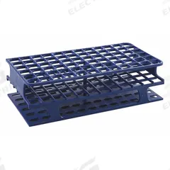 Tube Rack: 2 3/8 in Overall Wd, 8 in Overall Ht, 4 1/8 in Overall Lg, Polypropylene, Blue, Benchtop (MPN HS27551B). Key specifications — Material: Polypropylene; Mounting Location: Benchtop; Color: Blue; Product Type: Test Tube Rack; Total Holding Capacity: (72) Wells; Brand: HEATHROW SCIENTIFIC.