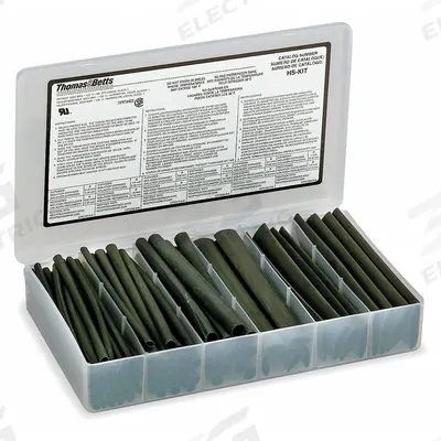 SHRINK-KON Heat Shrink Tubing Kit: 74 Pieces, 1/2 in/1/4 in/1 in/3/16 in/3/4 in/3/8 in - Heat Shrink Tubing Assortment Kits