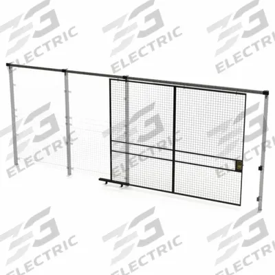 HUSKY RACK & WIRE Slide Door: 8 ft H x 10 ft W x 1 3/4 in D, Black - Husky Rack & Wire Quick-Assemble Woven-Wire Partition Components