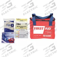 FIRST AID ONLY First Aid Kit and Housing: Industrial, 10 People Served, 77 Components, Fabric (MPN 54561). Key specifications — Adhesive Bandages Included: (16) Bandages; Application: Industrial; Brand: FIRST AID ONLY; Housing Color: Red; Housing Material: Fabric; Includes Oral or Inhalant Medication: No Medication Included; Mountable: Wall Mount; Oral and Inhalant Medicinals Included: No Oral/Inhalant Medicinals.