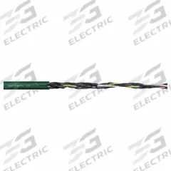 CHAINFLEX Control Cable: 18 AWG, 3 Conductors, Order by the Foot, PVC Jacket, 600 V (MPN CF5-07-03). Key specifications — Conductor Material: Copper; Conductor Configuration: Single; Minimum Bend Radius Factor - Fixed: 4 x OD; Minimum Bend Radius Factor - Flexible: 5 x OD; Includes Ground: Yes; Minimum Bend Radius Factor - E-Chain: 6.8 x OD; Resistance Properties: Oil and Grease Resistant; Standards: WTTC UL 2277.