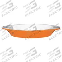 ITI Rarebit: 8 oz Capacity, 1 1/4 in Overall Dp, 4 1/8 in Overall Wd, 8 1/2 in Overall Lg, Oven Safe (MPN WRO-8-EW-O). Key specifications — Material: Vitrified Stoneware; Brand: ITI; Color: European White/Orange.