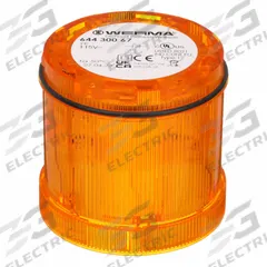 WERMA Tower Light Module: Steady, 115V AC, Yellow, 70 mm Overall Dia, 66 mm Overall Ht, KombiSIGN 71 (MPN 64430067). Key specifications — Brand: WERMA; Compatible with Series: KombiSIGN 71; Lens Color: Yellow; Operating Voltage: 115V AC; Manufacturer Part Number: 64430067.