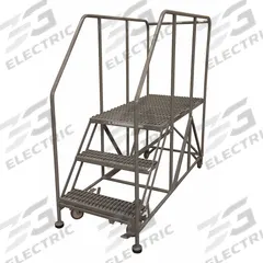 COTTERMAN Mobile Work Platform: 2.5 ft Platform Ht - Max, 24 in x 48 in, Steel, 800 lb Load Capacity (MPN 3WP2448RA3B4B8AC1P6). Key specifications — Folding: Not Foldable; Mobility: Rolling; Components Included: Rubber Foot Pads; Use Location: Indoor; Brand: COTTERMAN; Color: Gray; Height Adjustability: Fixed Height; Includes Handrails: Handrails Included.