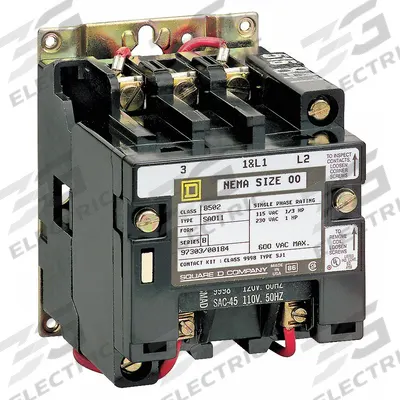SQUARE D NEMA Magnetic Contactor: Non-Reversing, 3 Poles, NEMA Size 3, 90 A - Non-Reversing NEMA Contactors
