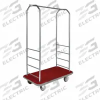 CSL Bellman Cart: 1 in Frame Dia, 43 in Overall Lg, 23 in Overall Dp, 72 1/2 in Overall Ht, Red (MPN 2099GY-050-RED). Key specifications — Brand: CSL; Frame Finish: Stainless Steel; Product Type: Bellman Cart; Caster Type: Polyurethane Swivel Casters.