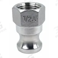 Cam and Groove Adapter: 1/2 in Coupling Size, 1/2 in-14 Thread Size, 1 39/64 in Overall Lg, FNPT (MPN PLE81). Key specifications — Thread Size: 1/2 in-14; Fitting Type: FNPT; Includes Locking Arm: No; Body Material: 316 Stainless Steel; Brand: APPROVED VENDOR.