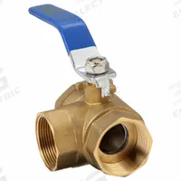APPROVED VENDOR Manual Three-Way Ball Valve: 1 1/2 in, Brass, L Flow, FNPT x FNPT x FNPT, Two-Piece (MPN 1PZA5). Key specifications — Brand: APPROVED VENDOR; Handle: Lever.