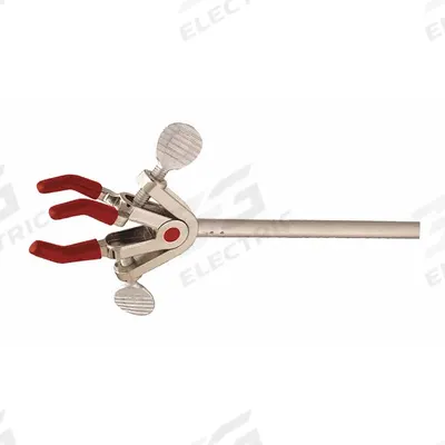 OHAUS Single Clamp: Dual Adjust Clamp, Zinc, 8 3/4 in Overall Lg, 3 Prongs - Lab Clamps