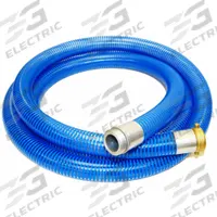 Suction and Discharge Hose: 3 in Hose Inside Dia., 65 psi, Blue/Clear, 3 in x 3 in Fitting Size (MPN BWS300-15MF). Key specifications — Temp. Range: -40° to 150°F; Hose Color: Clear; Brand: KURIYAMA.