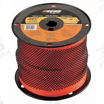 ECHO String Trimmer Line: Nylon, 0.095 in Dia, 846 ft Overall Lg, Round, Orange