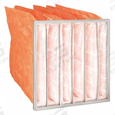 GRAINGER Pocket Air Filter: 24 in x 24 in x 29 in, MERV 11, Orange, Synthetic - MERV 11 Pocket Air Filters