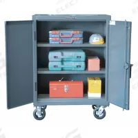 STRONG HOLD Storage Cabinet: Casters, 36 in x 20 in x 44 in, Swing, Padlock Hasp, 2 Shelves, Adj (MPN 33-202CA). Key specifications — Frame Assembled: Assembled; Cabinet Finish: Baked Enamel; Cabinet Material: Steel; Base Type: Casters; Cabinet Color: Dark Gray; Shelf Adjustability: Adjustable; Cabinet Storage Components: Shelves; Brand: STRONG HOLD.