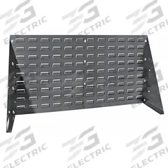 QUANTUM STORAGE SYSTEMS Louvered Bench Rack: 20 in x 36 in x 8 in, 1 Sides, 0 Bins, Gray (MPN QBR-3619). Key specifications — attr38851: Gray; attr38864: Powder Coated; attr38845: QUANTUM STORAGE SYSTEMS.