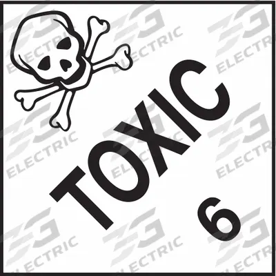 JJ KELLER Container Placard: Toxic, 10 3/4 in x 10 3/4 in, 10 3/4 in Label Ht - Class 6: Toxic, Poison Inhalation & Infectious Substances