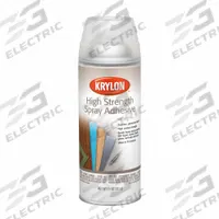 KRYLON Spray Paints - Craft & Hobby Spray Paints: High Strength Spray Adhesive, 11 fl oz, Clear (MPN K09090007). Key specifications — Primary Applications: General Purpose Bonding & Repair; Brand: KRYLON; Adhesive Color: Clear; Features: Fast, Aggressive Tack for Immediate Adhesion; Materials Bonded: Wood; Spray Pattern: Web; Standards: OSHA 29 CFR 1910.1200; Series: High Strength Spray Adhesive.