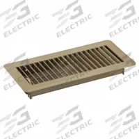 Floor Register: Floor, 5 1/2 in H, 11 1/2 in W, Louvered, Powder Coated, Brown, Steel Grille (MPN 4JRR4). Key specifications — Adjustable Blades: No; Brand: APPROVED VENDOR; Airflow Directions: One-Way; Grille Color: Brown.
