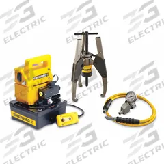 ENERPAC Hydraulic Puller Set: 14 ton Capacity with Attachments, 14 ton Cylinder Nominal Capacity (MPN GPS14EB). Key specifications — attr98874: ENERPAC; attr96739: Gauge Adaptor Assembly; attr1177737: Electric Pump.