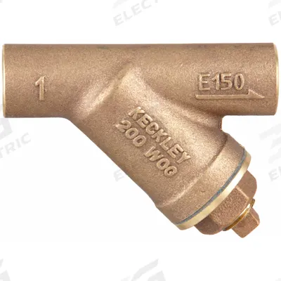 KECKLEY Y Strainer: 1 in, Sweat, Mesh, 0.034 in Screen Size, Bronze, Fiber - Bronze Y Strainers