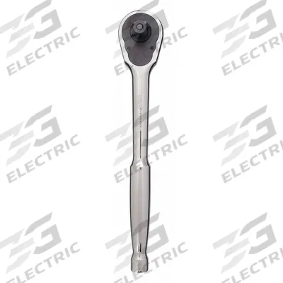 WESTWARD Hand Ratchet: Pear, Reversible, 10 in Overall Lg, Chrome - Standard-Head Ratchets