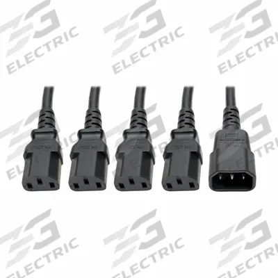 EATON TRIPP LITE Power Cord: 1 1/2 ft Cord Lg, Non-NEMA, 10 A Max Current - Power Cords & Splitters for PDUs
