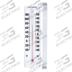 ACURITE Analog Thermometer: -40°F to 120°F /-40°C to 50°C, +/-4°F, Wall, +/-4°F (MPN 00330A2). Key specifications — Display Type: Liquid-in-Glass; Brand: ACURITE.