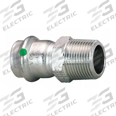 VIEGA PROPRESS Crimp Adapter Fitting: 1 in Pipe x 1 in Pipe Size, Straight, Press-fit x MNPT - Standard Stainless Steel Press Tube Fittings