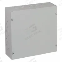 HOFFMAN Enclosure: Steel, 12 in x 10 in x 4 in, NEMA 1, Solid Cover, Screw On, Included, Painted (MPN ASE12X10X4). Key specifications — Brand: HOFFMAN; Closure Method: Screws; Knockouts: Included.