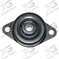 SEALMASTER 2 Bolt Flange Bearing: Radial Ball, 1 1/4 in Bore, Steel, Set Screws, 5 3/8 in Lg (MPN SRF-20R). Key specifications — Bore Type: Cylindrical; Brand: SEALMASTER; Lubricant Material: NLGI #2 Equivalent; Mounting Bolt Size: 7/16 in; System of Measurement: Inch.