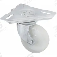 APPROVED VENDOR Plate Caster: Swivel, Nylon, 4 in Wheel Dia, 1 3/8 in Wheel Wd, 5 1/2 in Mounting Ht (MPN TS4 100 NY04 T19). Key specifications — Wheel/Tread Color: White; Brand: APPROVED VENDOR; Roll Up: Swivel.