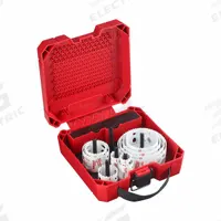 MILWAUKEE Hole Saw Kit: 13 Pieces, 1 11/16 in Max. Cutting Dp, Bi-Metal, 6 Teeth per Inch (MPN 49-22-4037). Key specifications — attr1098178: 6; attr1098172: MILWAUKEE.