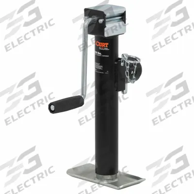 CURT Trailer Jack: Pipe-Mount Swivel Jack, 5,000 lb Static Load Capacity, Sidewind - Trailer Jacks without Wheels