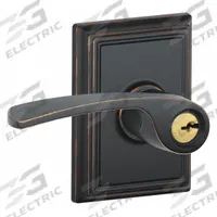 SCHLAGE RESIDENTIAL Door Lockset: Office Lever Locksets, Bronze (MPN F51A MER 716 ADD). Key specifications — attr1024149: Not Ligature-Resistant; attr1011488: SCHLAGE RESIDENTIAL; attr1024446: F81; attr1011524: No Message; attr1011506: Merano; attr1011485: No; attr1059461: Aged Bronze : Brass.