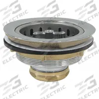 PERFECT PUTTY Strainer: Brass, Chrome, 2 1/2 in Overall Ht, 4 1/2 in Overall Dia, Threaded (MPN 59-3220). Key specifications — Product Type: Sink Drain; Brand: PERFECT PUTTY; Finish: Chrome; Material: Brass; Includes: Basket with Spin Lock Post.