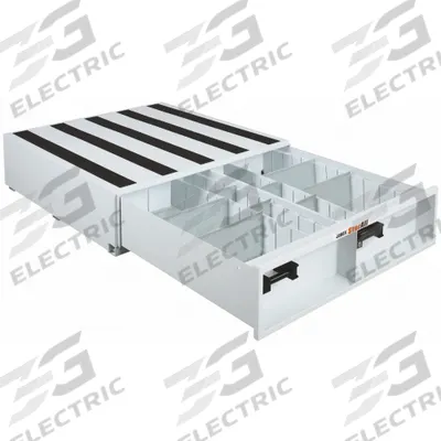 CRESCENT JOBOX Truck or Van Door Storage Tray: Steel, 9 in Ht, 48 in Wd, 48 in Dp, 4 Drawers - Steel Bed-Mount Storage Drawers