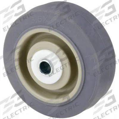 APPROVED VENDOR Caster Wheel: 3 1/2 in Wheel Dia., 1 3/8 in Wheel Wd, Rubber - Nonmarking Rubber Tread on Plastic Core Wheels