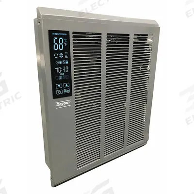 Dayton Recessed Electric Wall-Mount Heater: 4000 W, 277V AC, Single Phase, 277V AC - Large Programmable Recessed Electric Wall Heaters
