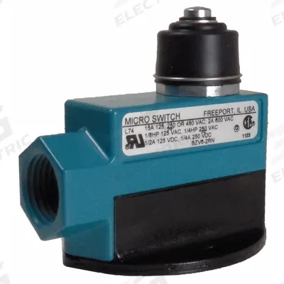 Honeywell Non Plug-In Limit Switch: Plunger Actuator, Metallic, 9 ozf Op Force - Min - Top-Mount Plunger Limit Switches