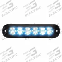 CODE 3 Warning Light: Emergency Vehicle Area Light, Blue, 10.8 W Watt, Clear, SAE J595 Class 1, LED (MPN XTP6BB). Key specifications — Brand: CODE 3; Lens Color: Clear; Number of Flash Patterns: 30; Installation Type: Permanent; Operating Voltage: 12-24V DC.