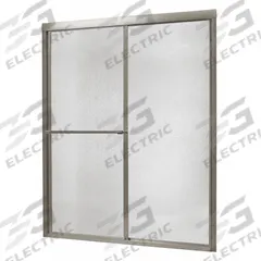 FOREMOST Shower Door: 44 in Min. Door Wd, 48 in Max. Door Wd, 70 in Overall Ht, Rain Tempered Glass (MPN TDSS4870-RN-BN). Key specifications — Brand: FOREMOST; Door Frame Finish: Brushed Nickel.