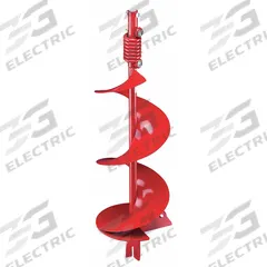 ECHO Earth Auger: 34 in Overall Lg, 10 in Overall Dia, Steel, Powder Coated, Clockwise Rotation (MPN 99944900200). Key specifications — Brand: ECHO; Driveshaft Connection Shape: Round; Finish: Powder Coated; Material: Steel; Rotation: Clockwise.